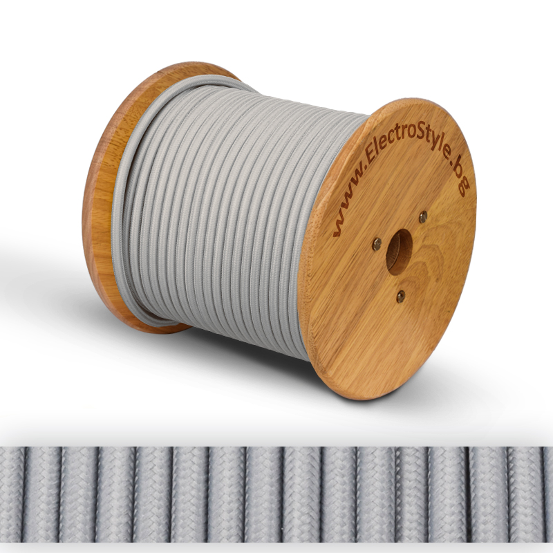 tekstilen kabel siv 2x0.75mm2