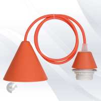 pendel cone pvc oranjev tekstilen kabel e27 Art.No.07200102OR