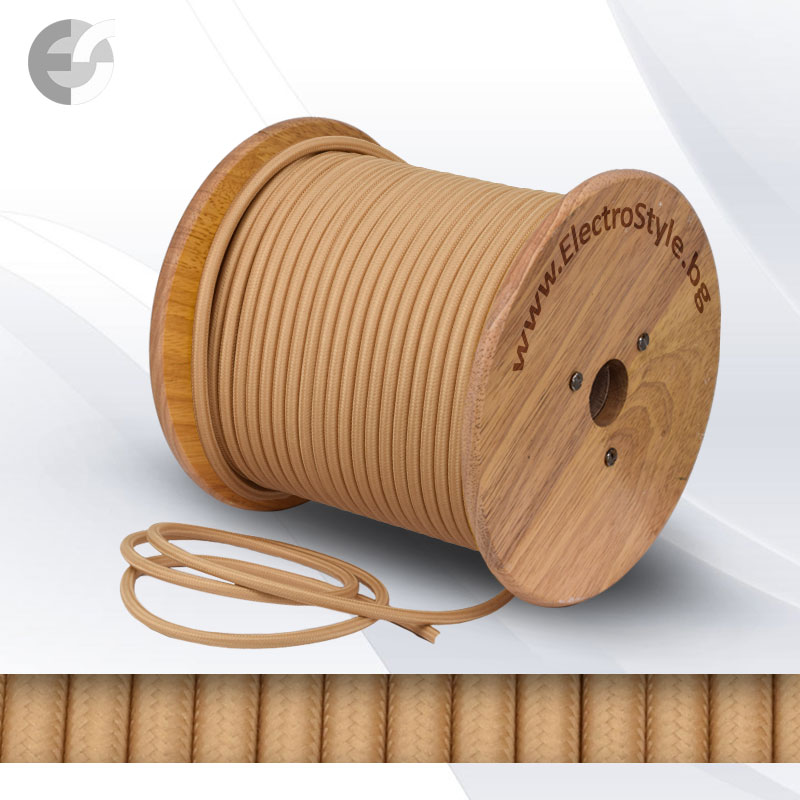 tekstilen kabel 2x0.75mm2 kapuchino 
