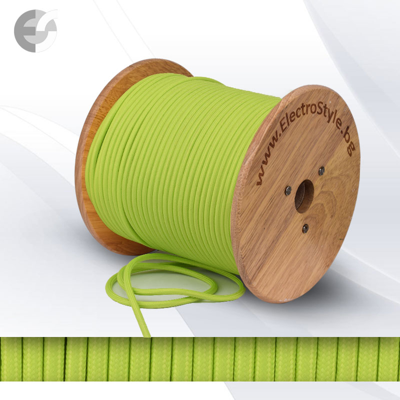 tekstilen kabel svetlo zelen neon 2x0.75mm2